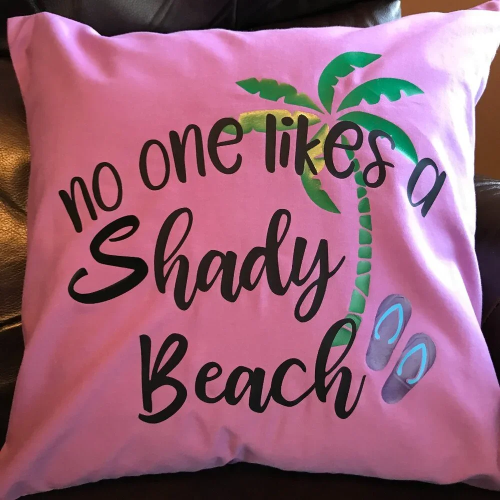 Handmade Beach Pillow Cover, Whimsical Ocean Décor Eco Friendly 18 x 18